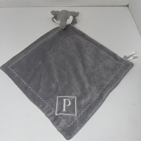 Pottery Barn Kids PBK Elephant Thumbie Security Blanket Lovey Plush Baby Gray - Picture 1 of 9